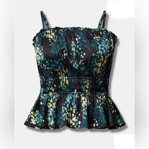 NEW! TORRID Satin Peplum Gathered Waist Square Neck Cami size 6X NWT GORGEOUS
